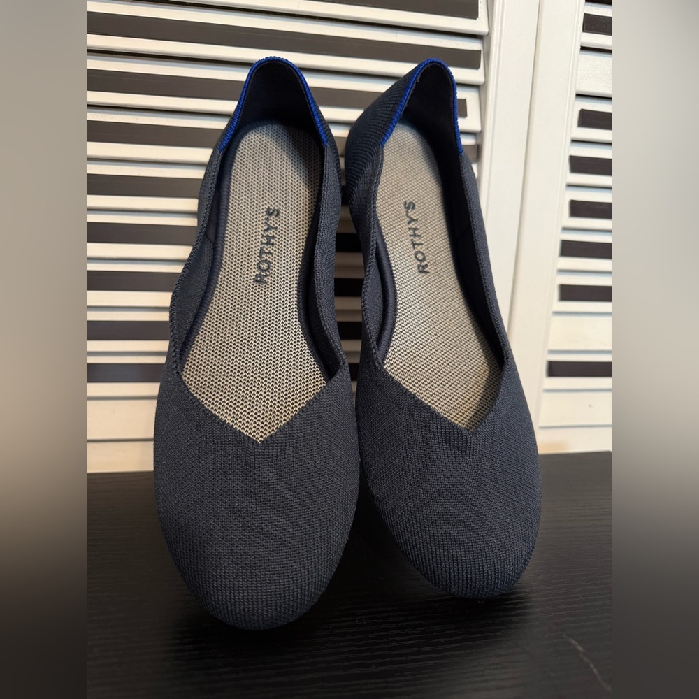 Rothy's Navy Blue Knit Flats 9.5